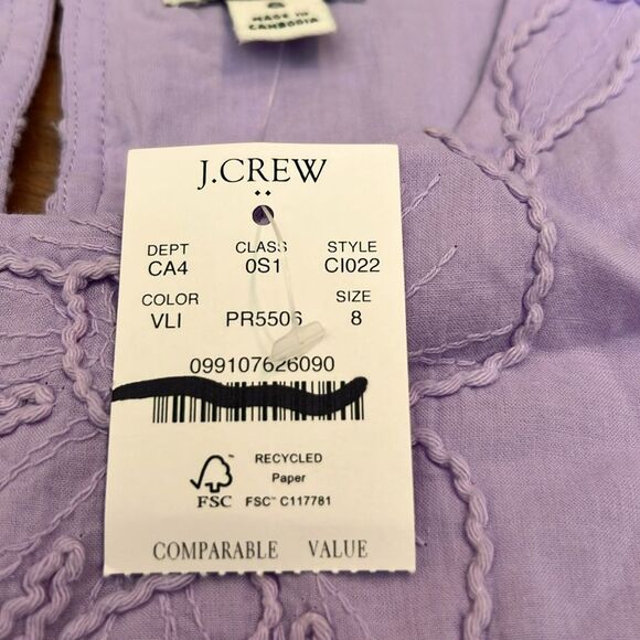 NWT J Crew Dress Eyelet Puff Sleeve Mini - Picture 7 of 7